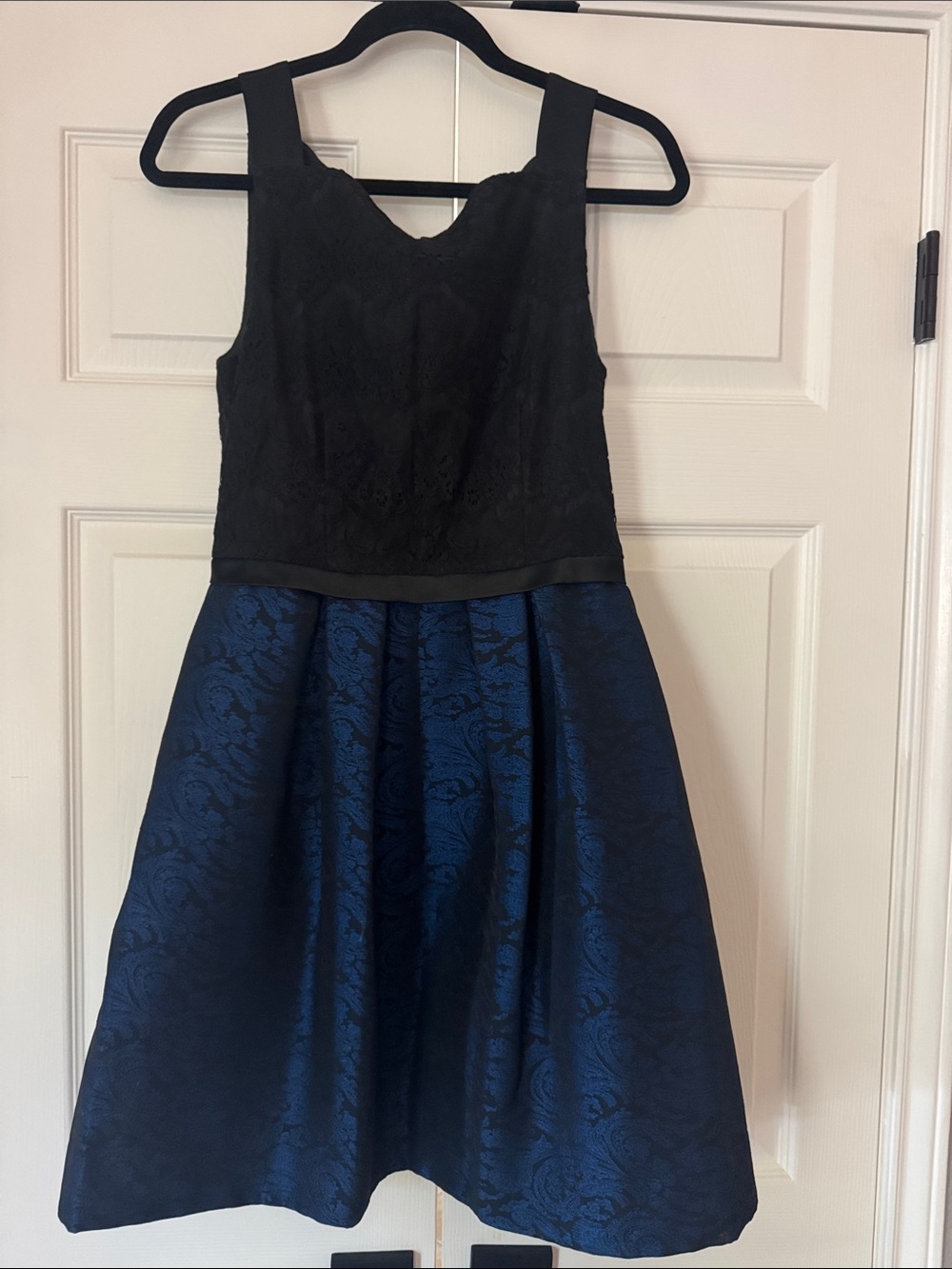 ERIN by Erin Fetherston Black and Blue Sleeveless Midi Dress